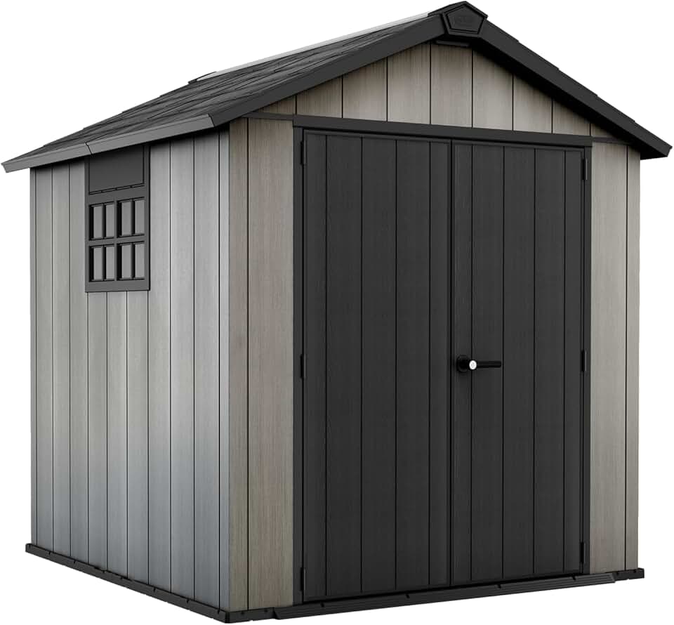 bleujardin - bleujardin abri de jardin résine 4,5 m² double porte bois 757