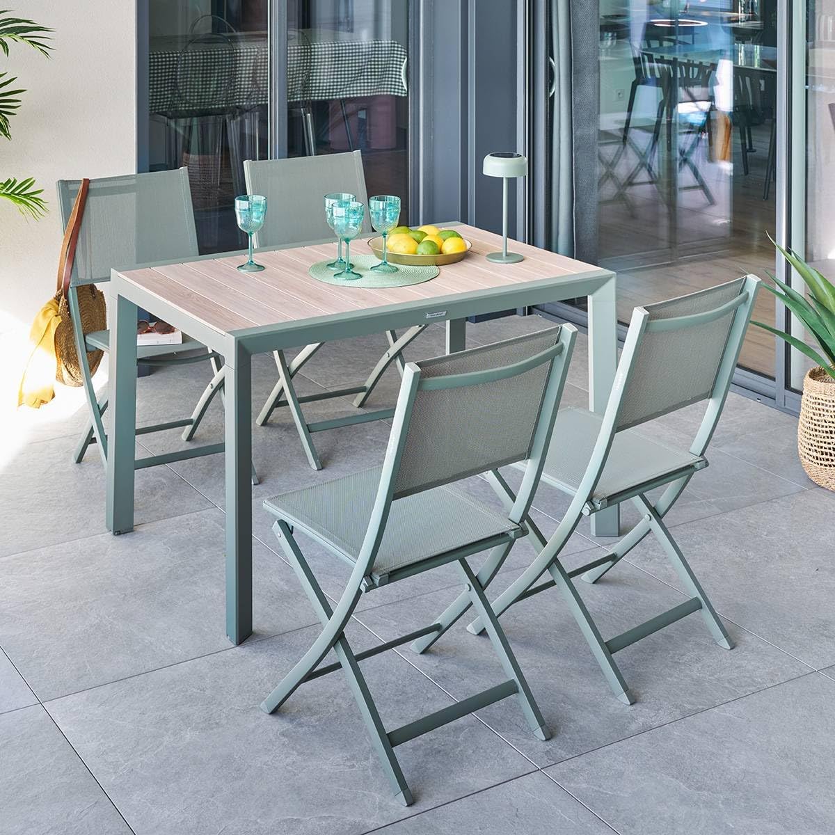 bleujardin - Table Evasion 4 places - beige lin/laurier - conviviale