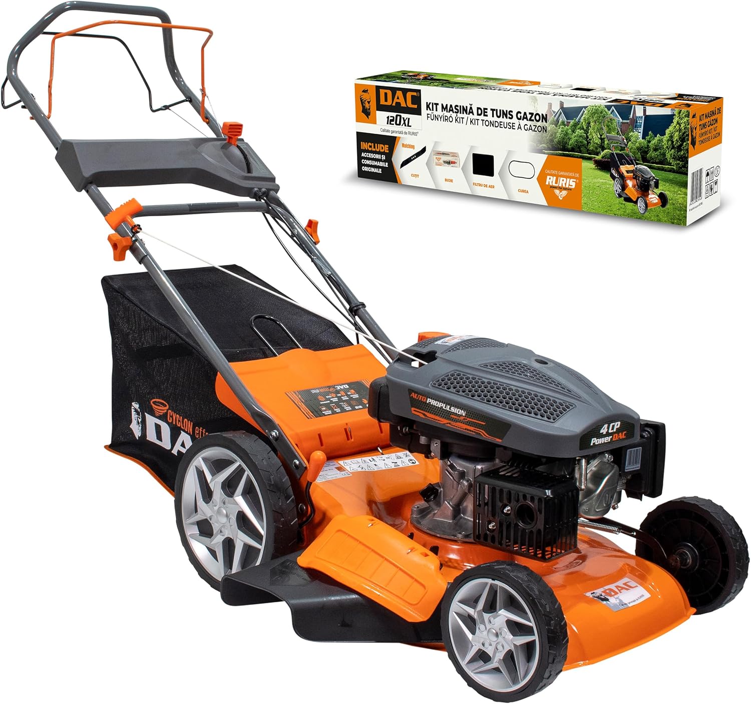 RURIS - tondeuse thermique tractée - 46 cm coupe - 4 CV, 135 cm³ - 120Xl