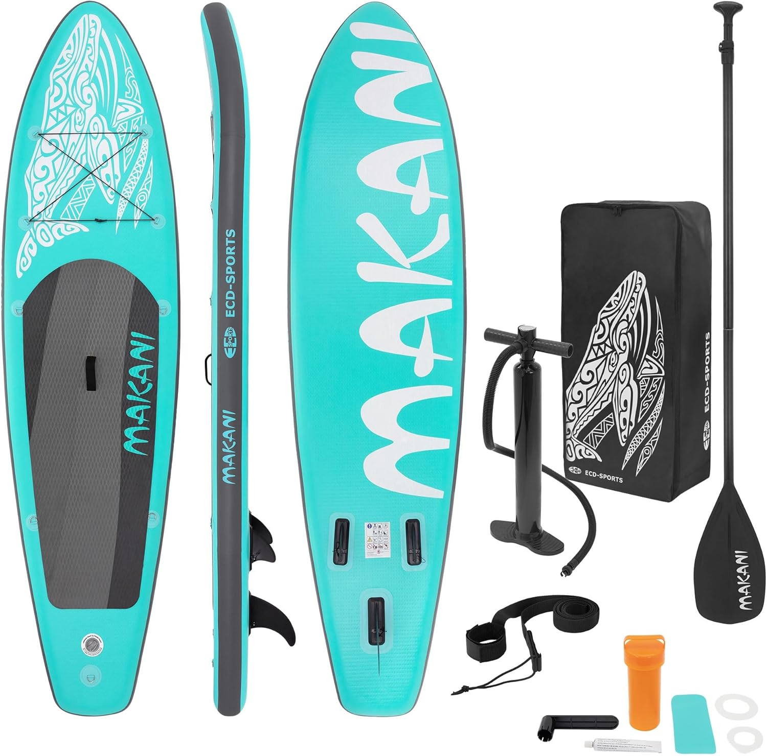 bleujardin - Stand Up Paddle Board - 305/308/320/380 cm - PVC, jusqu’à 150 kg, 10/15 cm, sac, pompe