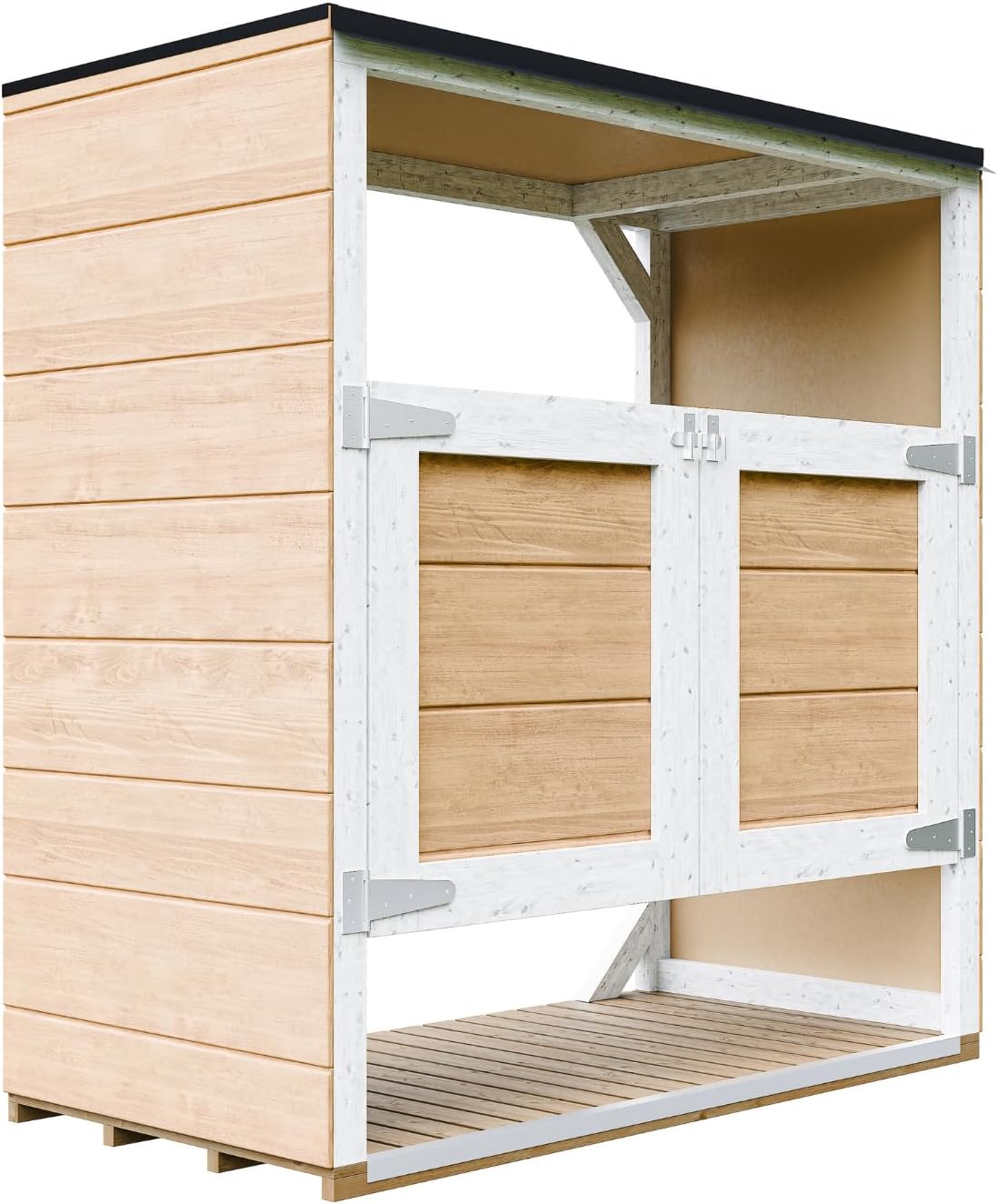 Abri de Jardin pour poubelles, Cache Poubelle extérieur 2x240L – Coffre de Rangement Exterieur, Armoire de Jardin, cabane de Jardin Exterieur – bleujardin M980A-HARVEST Honey
