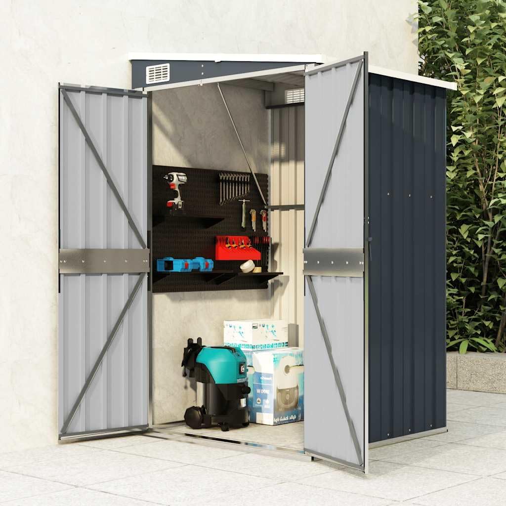 bleujardin Remise de Jardin Murale Anthracite 118x100x178 cm Acier,Structures extérieures, Cabanes & abris de Jardin,316219