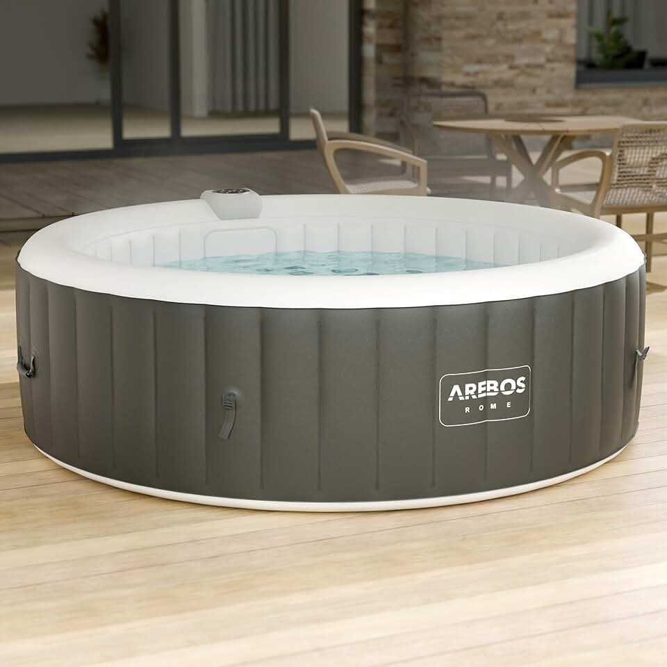 bleujardin - spa gonflable rond 208 cm - 6 pers, 130 jets, 1000L, chauffage