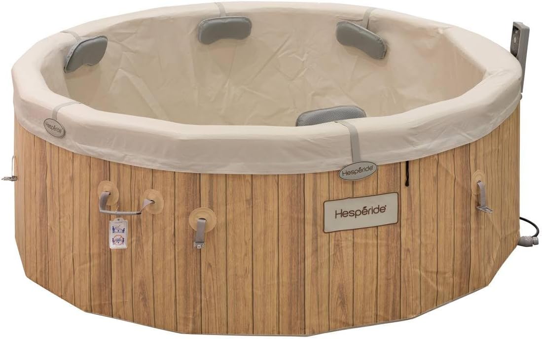 bleujardin - Spa Nordik Ø190 cm - 5-7 pers, 180 jets, WiFi connecté, effet bois