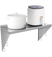 bleujardin Étagère Murale Cuisine Tablette écurie INOX, monocouche Triangulaire avec Multifonctionne...