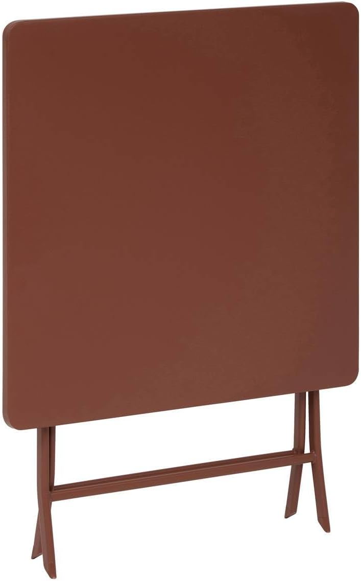 bleujardin - Greensboro - 2 places 70x70cm - table pliante acier acajou