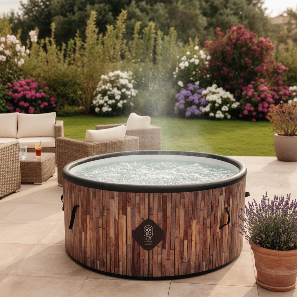 bleujardin Bali Spa Gonflable - 150 cm de diamètre - 800 litres - Moteur 2240 W - 2 à 4 Personnes - Massage 140 Jets