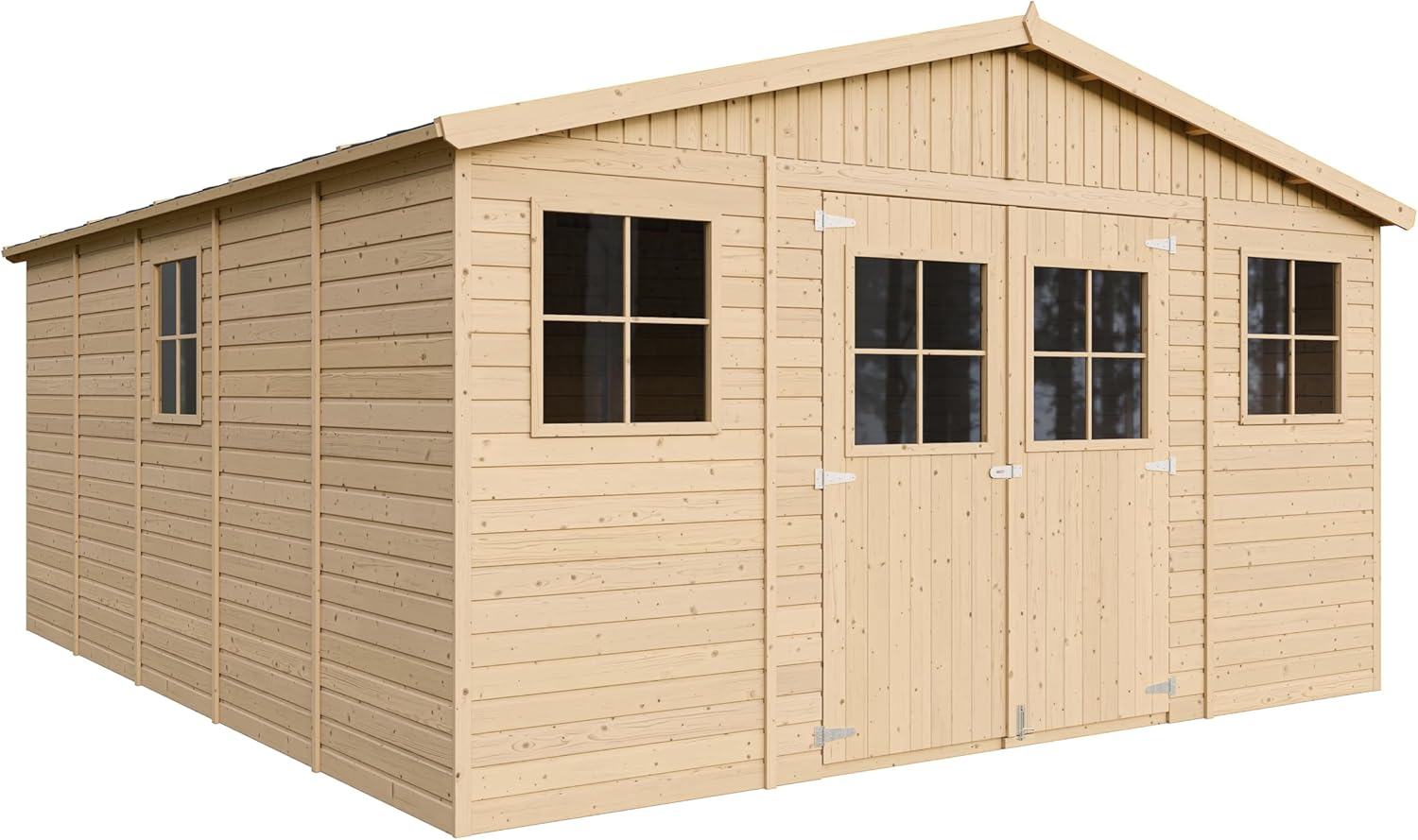 Abri de Jardin en Bois Exterieur avec Les PLANCHERS IMPRÉGNÉ- Maison de Jardin en Pin/épicéa-H246x418x522 cm/20 m²-Construction de Panneaux- Rangement pour vélos, Remise à Outils-bleujardin M333 +M333G