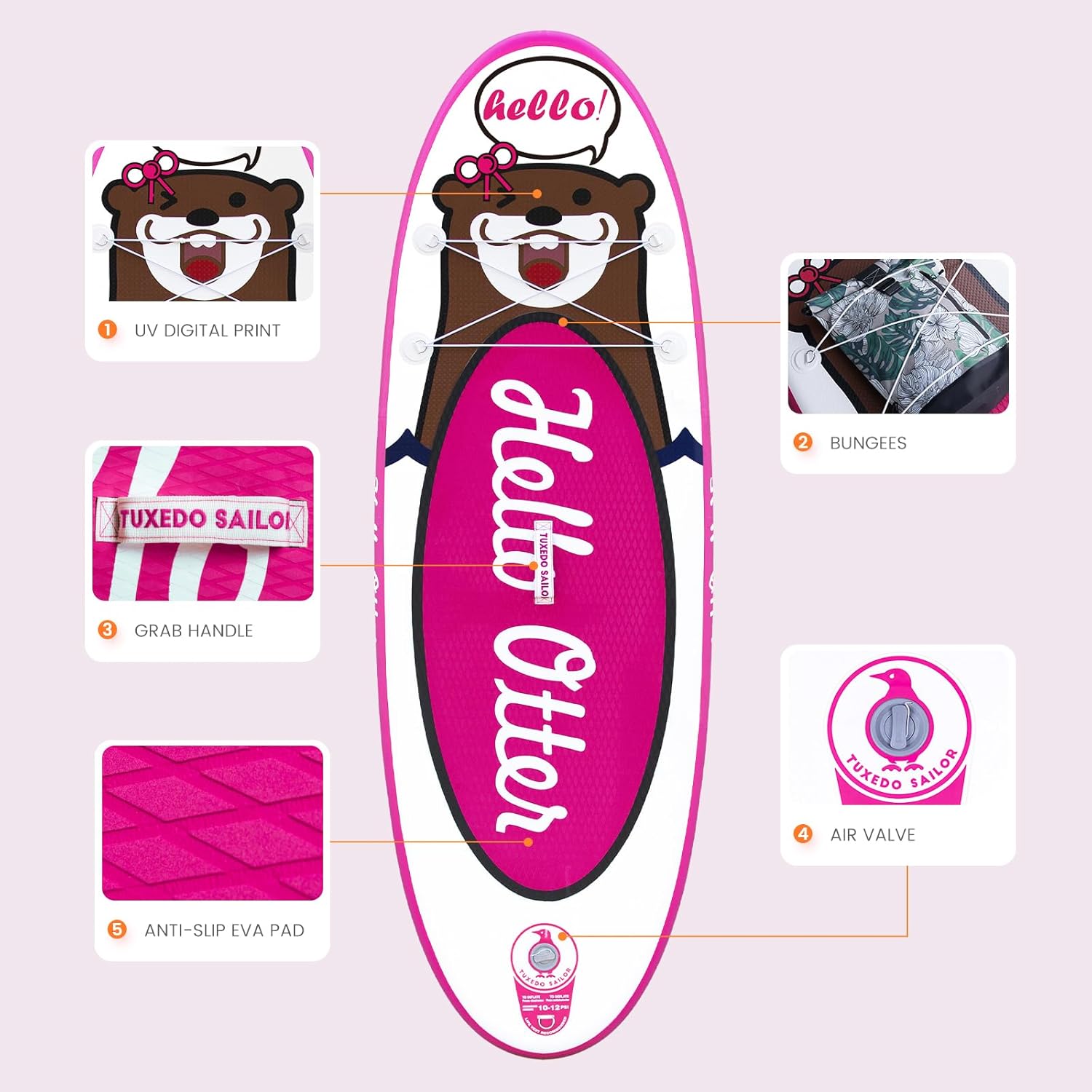 bleujardin Paddle Gonflable Adulte, Planche de Stand Up Paddle Gonflable, Sup Paddle Board Gonflable avec Accessoires Complets, Planche de Surf Paddle