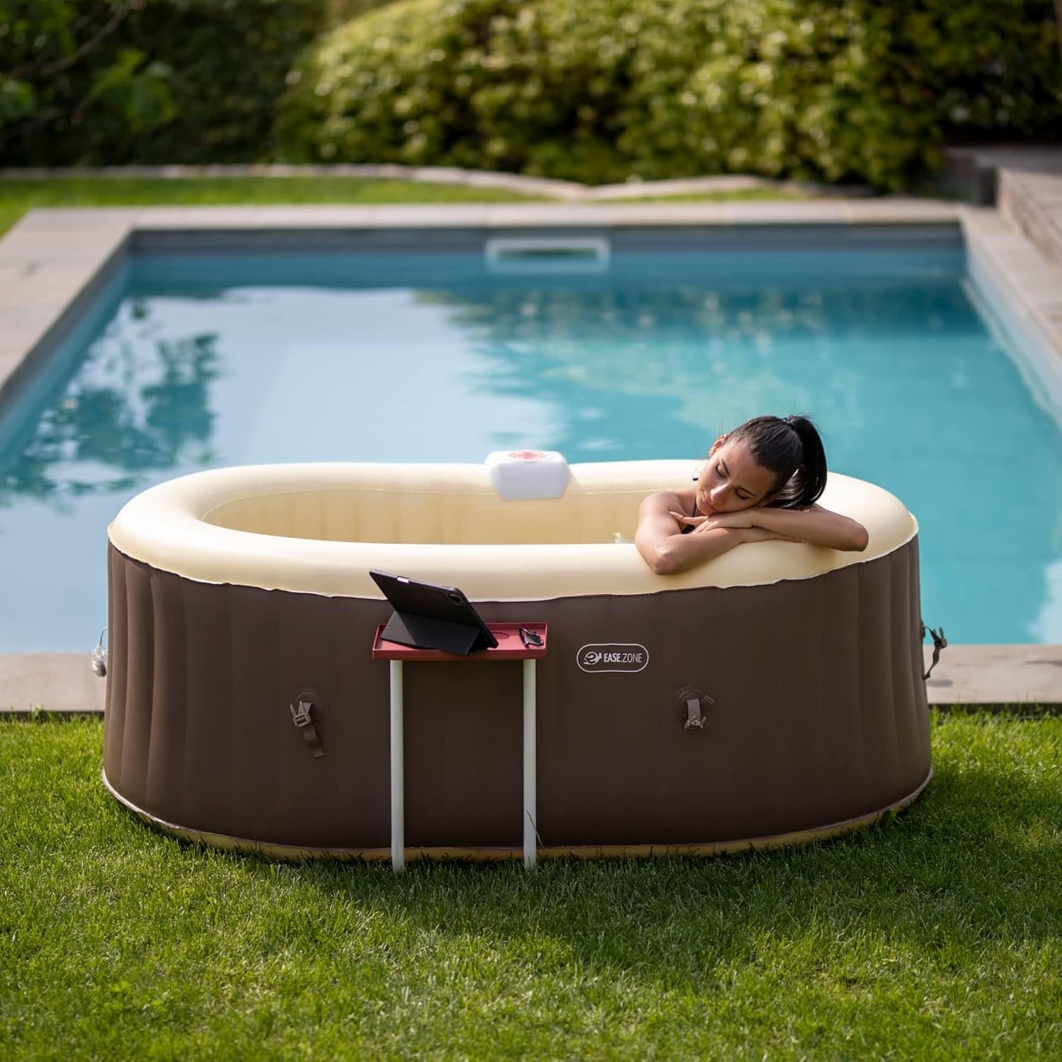 bleujardin - Bain à remous Ovale - 190x120x65 cm - Pompe 30 W, 550 L