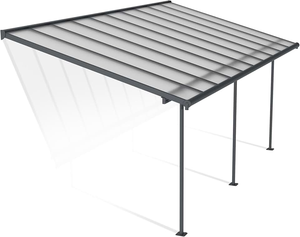 bleujardin bleujardin Sierra pergola aluminium polycarbonate 3x6.10 gris transparent
