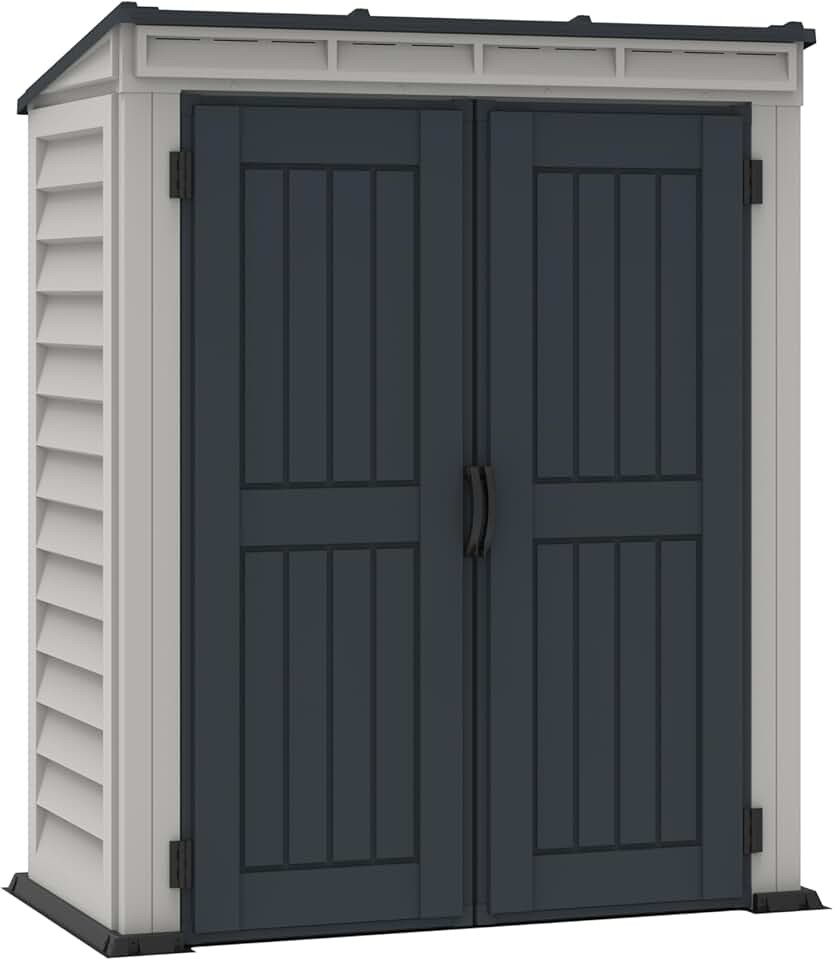 bleujardin - YardMate bleujardin Roof PLUS - 5x3 - abri de jardin plastique, plancher inclus, toit métal, ignifuge, sans entretie
