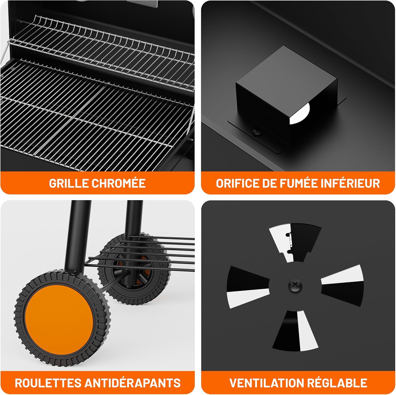 bleujardin 23 pouces barbecue pentagonal, chromé, 469 Sq In-23 Pouces