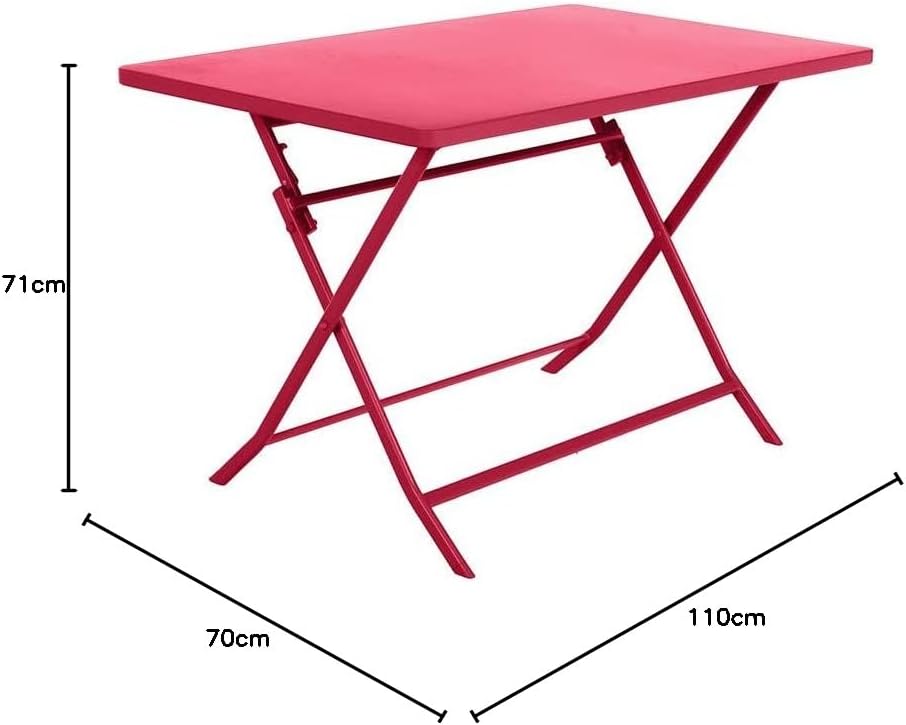 bleujardin - Greensboro - 120x70cm - table pliante acier 4 places, anti-rouille