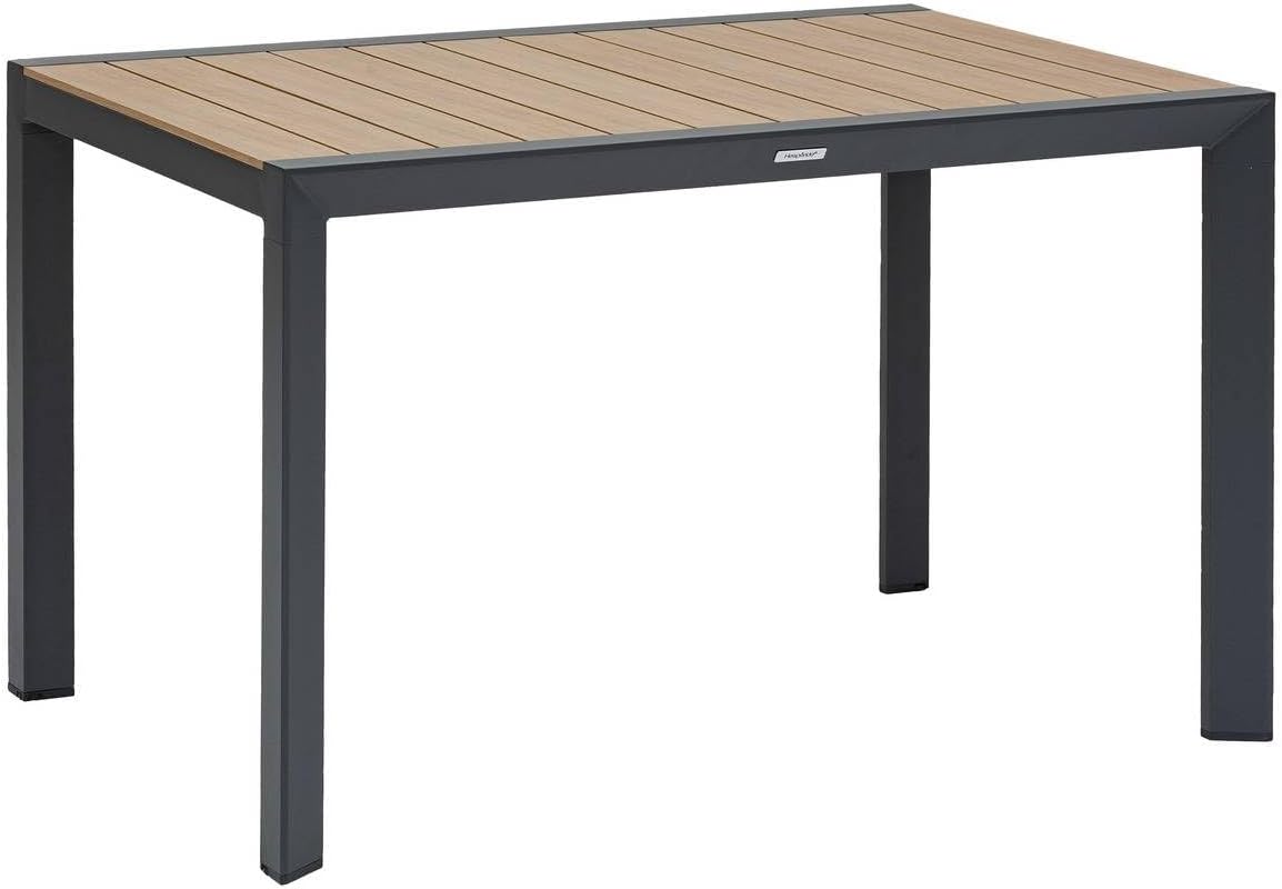 bleujardin - Table évasion 4 places - aluminium effet bois - Honey/Graphite