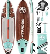 bleujardin Planche de paddle gonflable 350 x 89 x 15 cm, 200 kg Extra Wide Stand Up Paddle pour adultes avec