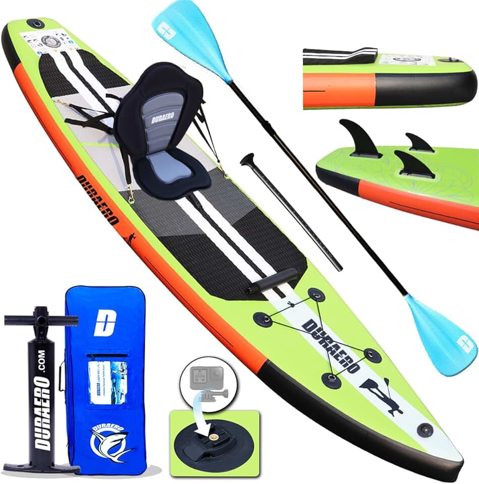 Planche de paddling SUP - siège kayak, 330x76x15cm, 150kg, coussinet, 3 ailerons, double pagaie, accessoires, SUP33015