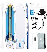 bleujardin Paddle Gonflable Adulte, Planche de Stand Up Paddle Gonflable, Sup Paddle Board Gon...