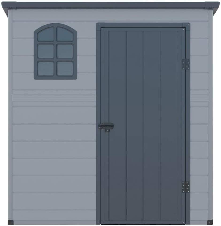 bleujardin - NERIO - abri de jardin résine gris clair 2,09m²