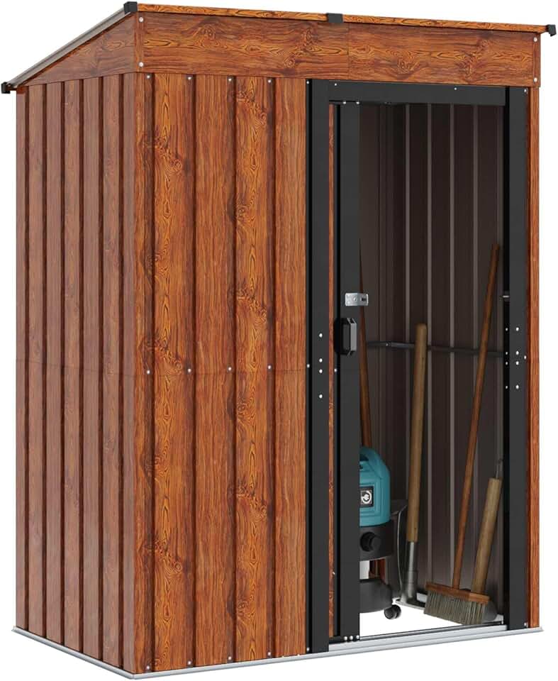 bleujardin - Cabanon de jardin - 137x81x180 cm - Métal résistant, rangement extérieur