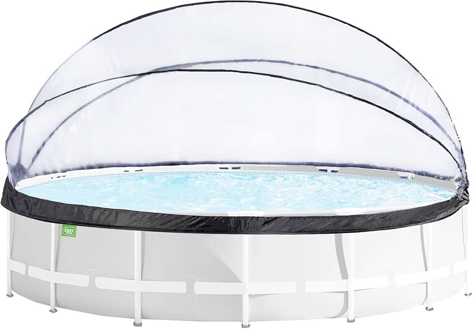 bleujardin Dôme Piscine Hors Sol Rond ø 450 cm Universel – Compatible bleujardin bleujardin – Eau Plus Propre et Plus Chaude – Abri Repliable – Transparent