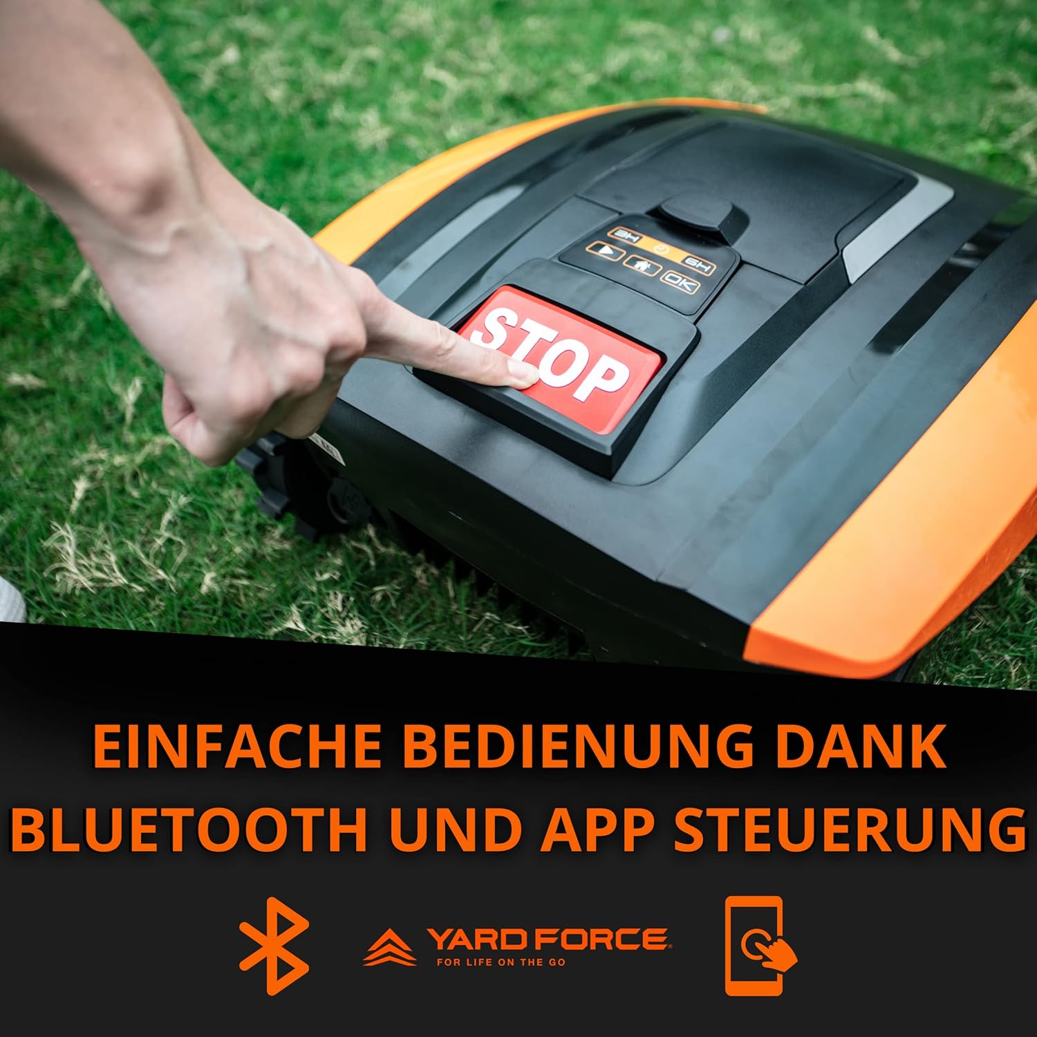 bleujardin - Easymow 260B - 260m² - robot tondeuse, noir/orange