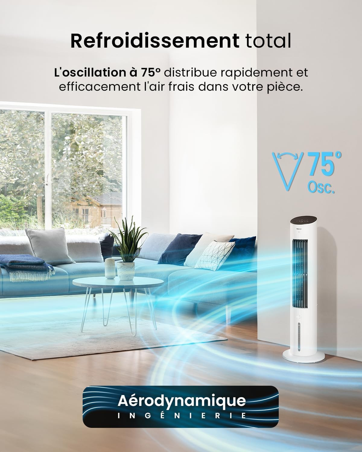 bleujardin - OmniAir - 5L - 3 vitesses, 4 modes, minuterie 7h, clim mobile