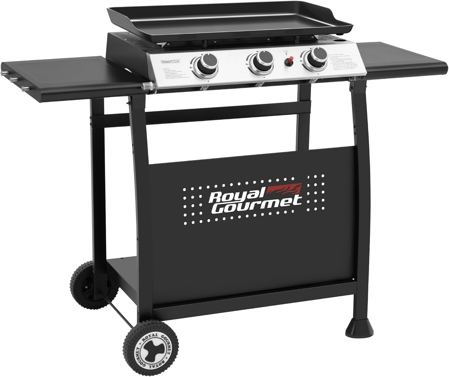 bleujardin - Plancha sur chariot 62x35,5cm - 3 brûleurs puissants 7,5kW