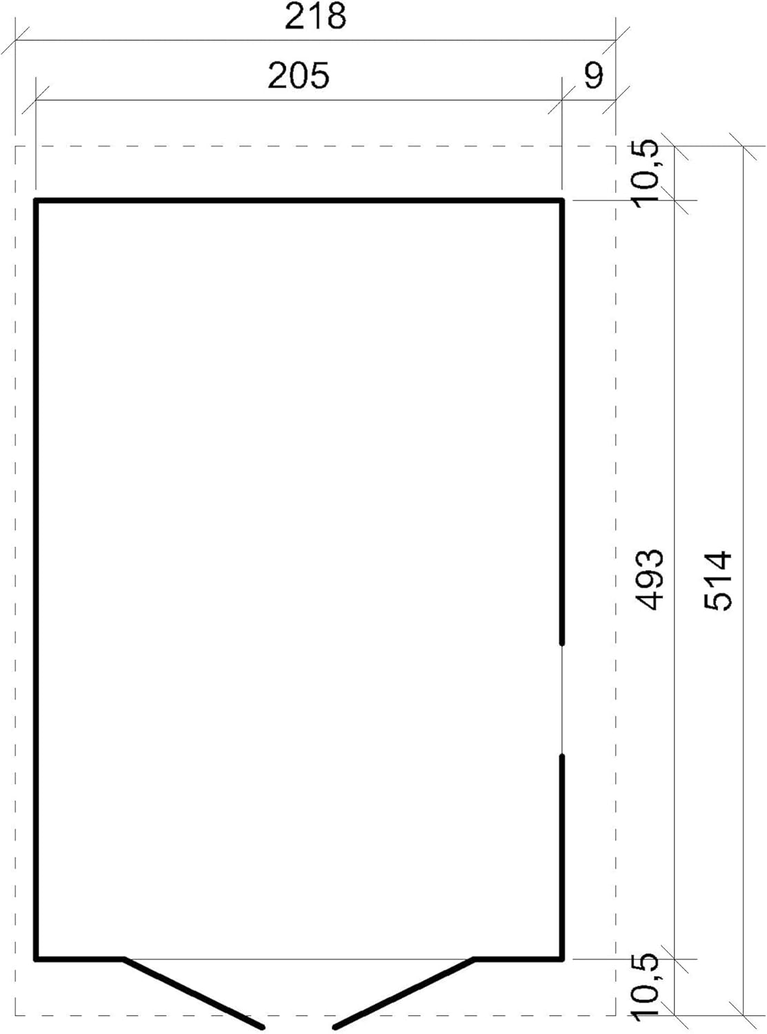 Abri de Jardin en Bois Naturel (avec paroi latérale) Plus Les PLANCHERS IMPRÉGNÉ- Stockage extérieur avec fenêtres- H244x218x514 cm/10 m2- Atelier Rangement Outils et vélos- bleujardin M341A+M341G
