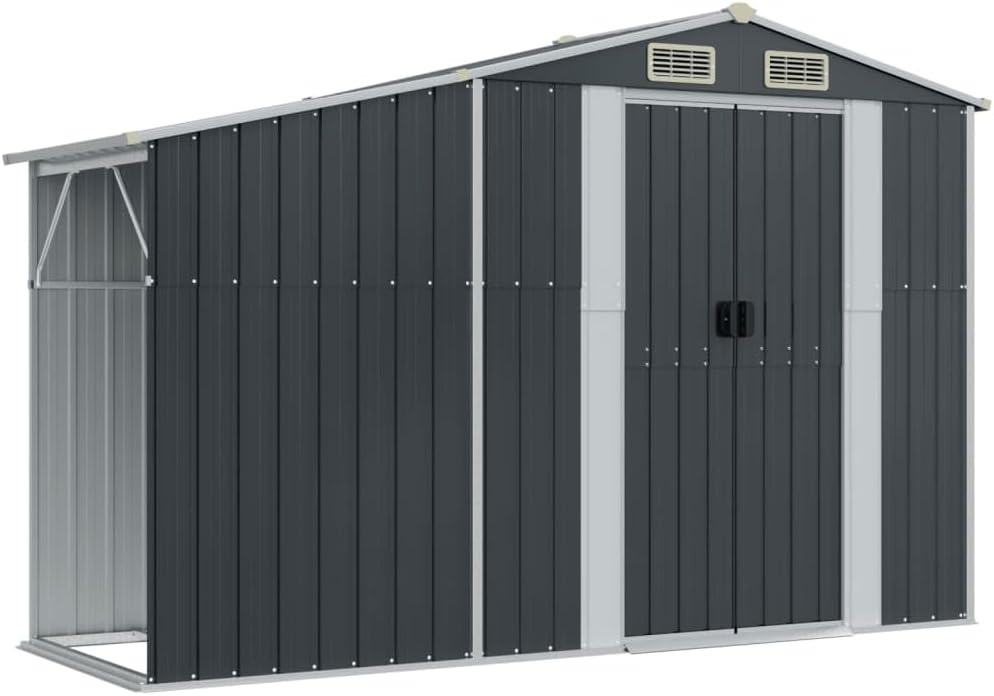 Abri de Jardin en Acier galvanisé, Salles de Stockage de Jardin Extérieures avec Bouches D'aération et Poignées Pratiques pour Ranger Les Outils, Les Ustensile de (277 x 192,5 x 179 cm)