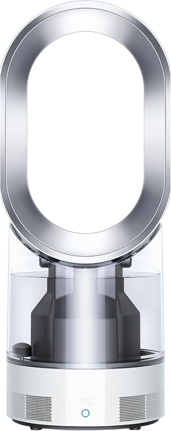 bleujardin AM10 Humidificateur et ventilateur, brume froide ultra-fine, contrôle automatique de l’humidité, Blanc/Argent
