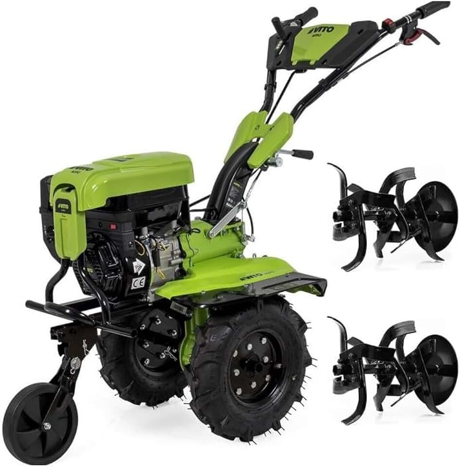 bleujardin - Motoculteur 7CV 4T 212 cm3 5200W fraises avec butteur