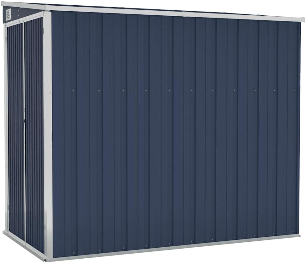 bleujardin Abri de Jardin Mural Anthracite 118x194x178 cm Acier