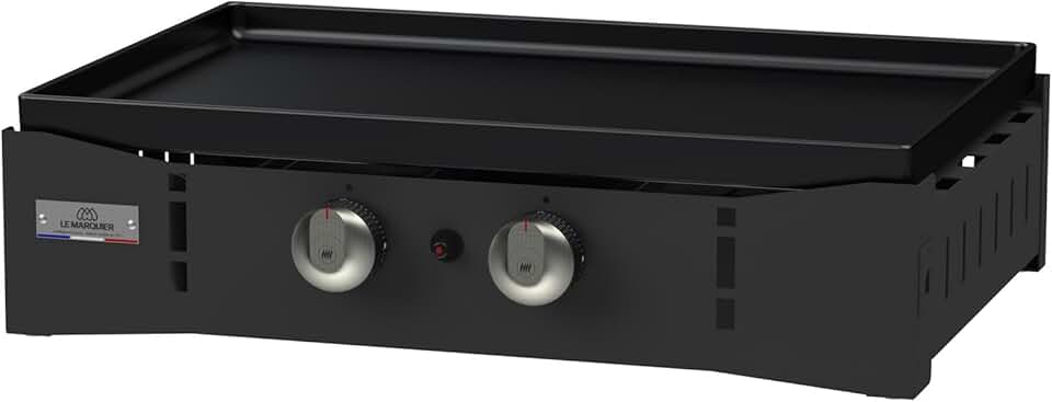 Marque - bleujardin Plancha Ora Gaz - 260 Noire - Plancha gaz robuste et compacte, surface de cuisson large.