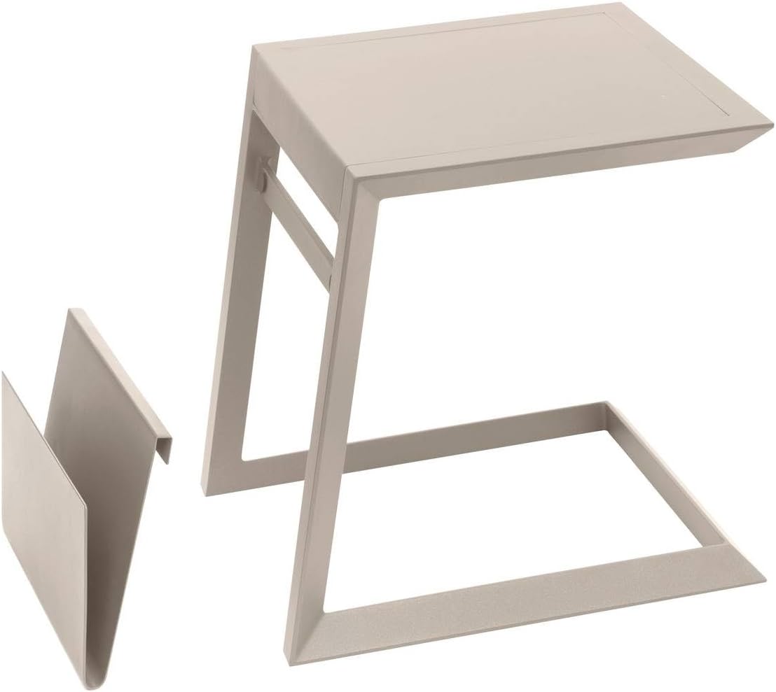 bleujardin - Allure table de jardin carrée 55x45x55cm aluminium argile