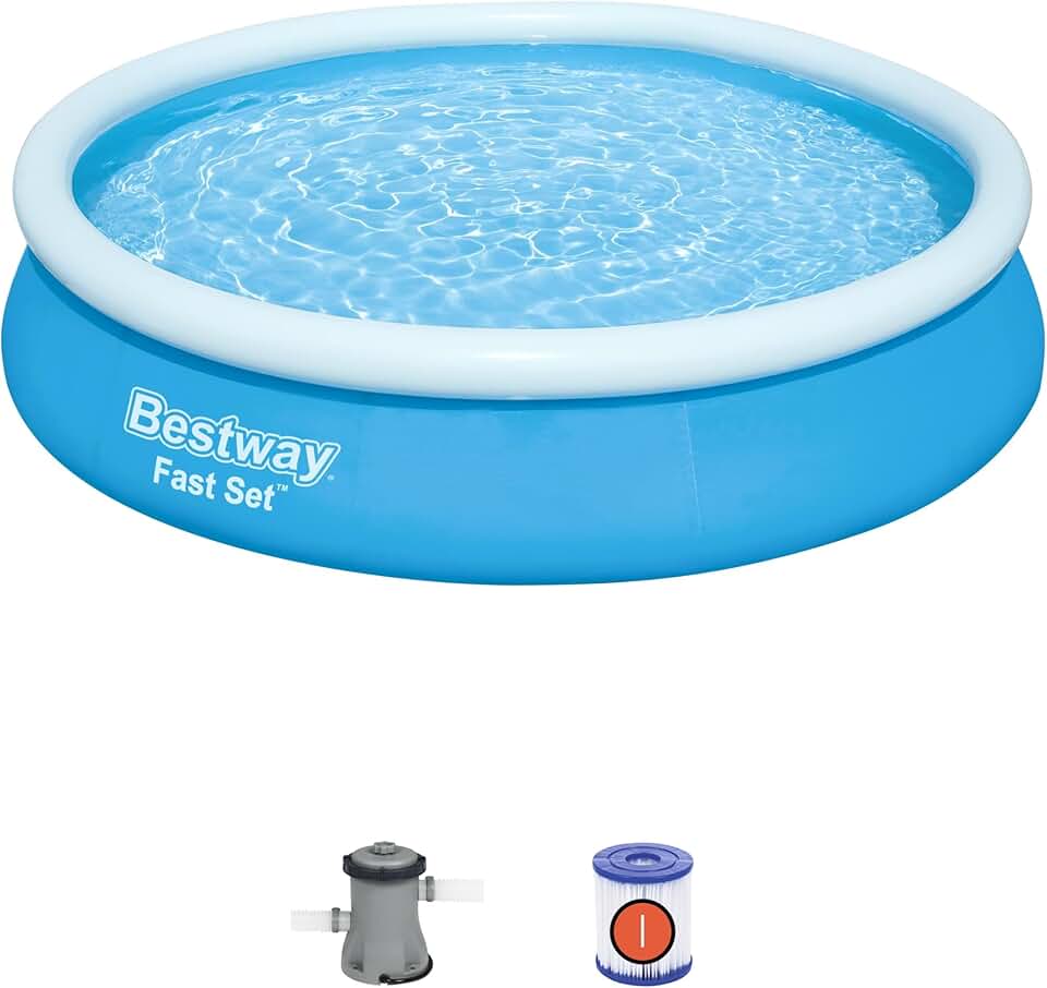 bleujardin Piscine autoportante Ronde Fast Set 366 x 76 cm avec Filtration