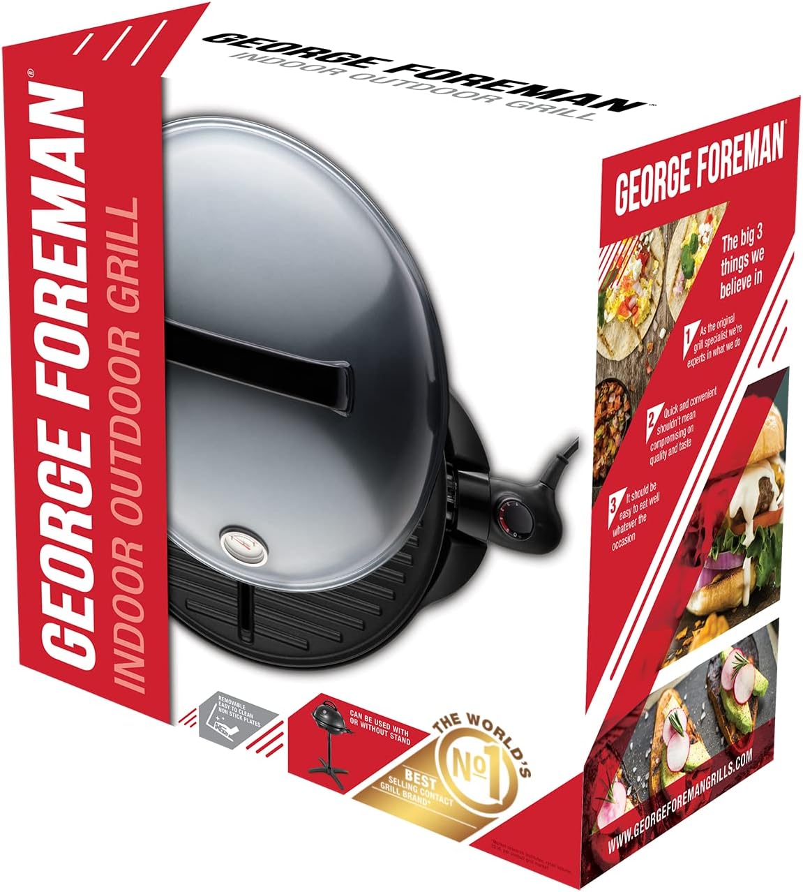 bleujardin - Barbecue 2 en 1 - 44,5cm - Électrique, grill avec bac à graisse, 2400W, 22460-56