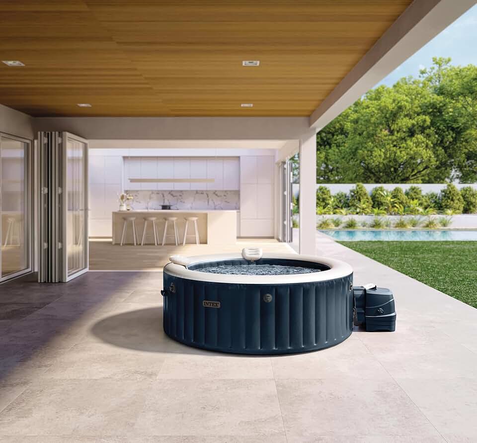 bleujardin - Pure Spa série 4 places - Bleu Navy - Gonflable, chauffant - 28430NP