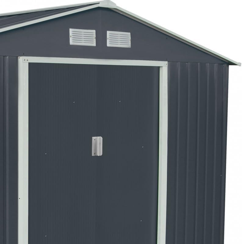 Abri de jardin acier galvanisé - 13m², parois 175cm, fenêtre, kit ancrage