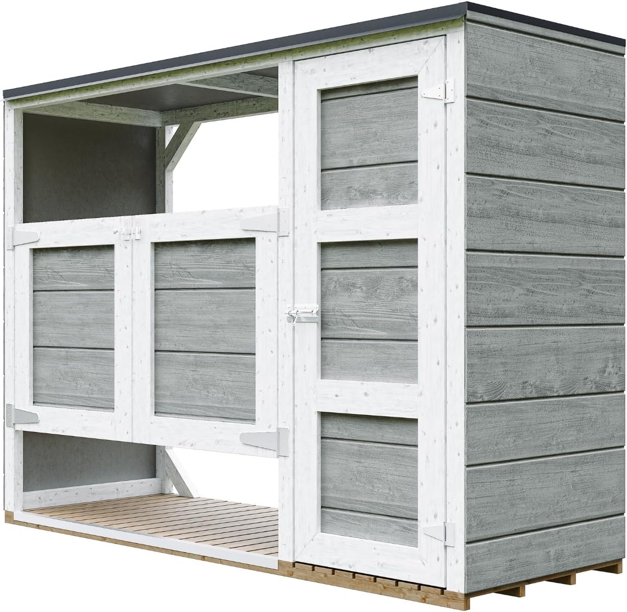 Abri de Jardin pour poubelles, Cache Poubelle extérieur 2x240L – Coffre de Rangement Exterieur, Armoire de Jardin, cabane de Jardin Exterieur – bleujardin M981A-TUNDRA Grey