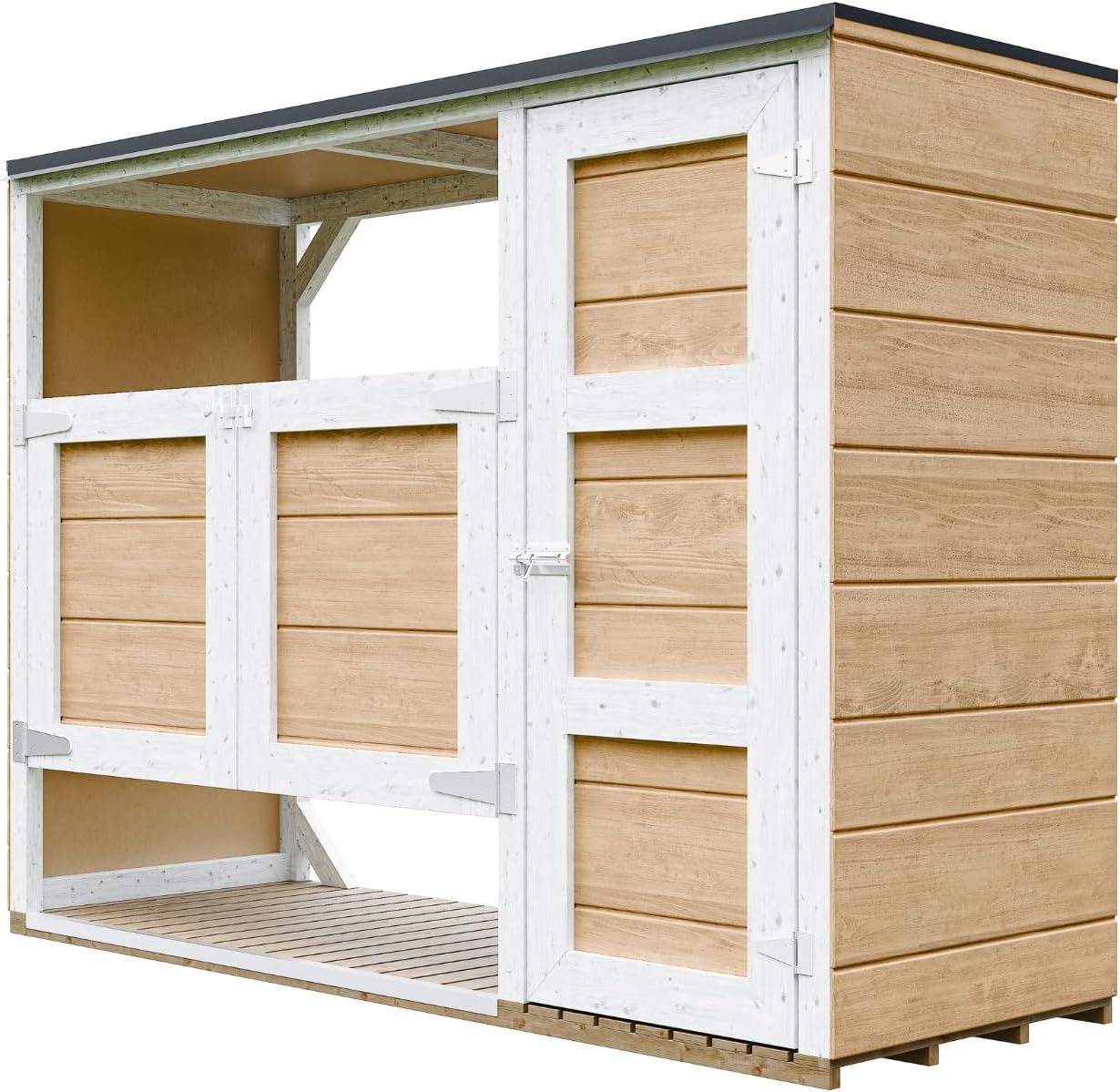 Abri de Jardin pour poubelles, Cache Poubelle extérieur 2x240L – Coffre de Rangement Exterieur, Armoire de Jardin, cabane de Jardin Exterieur – bleujardin M981A-HARVEST Honey