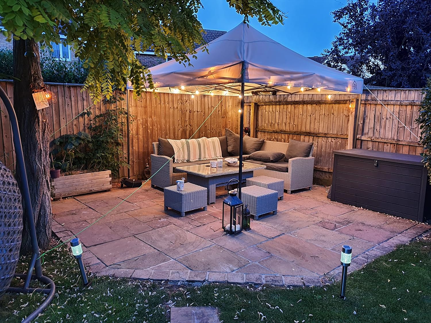 bleujardin | Tonnelle Pliante 3x3m | Matériaux Robustes, Entièrement Étanches et de Haute Qualité (Beige)