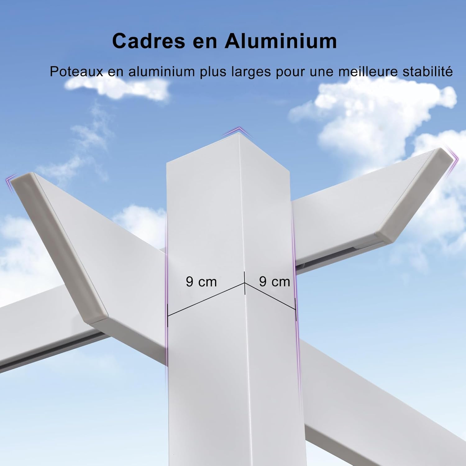 bleujardin - Pergola aluminium - 4x3m - éclairage intégré, toit kaki