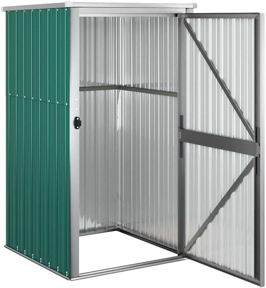 Abri de jardin vert - 88x89x161cm - acier galvanisé, compact, 20kg