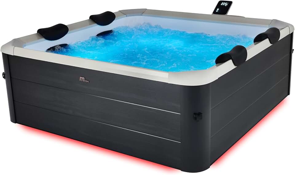 bleujardin - Oslo Aero Plus - 180 cm carré - 6 places, jets air/eau, 8 filtres inclus