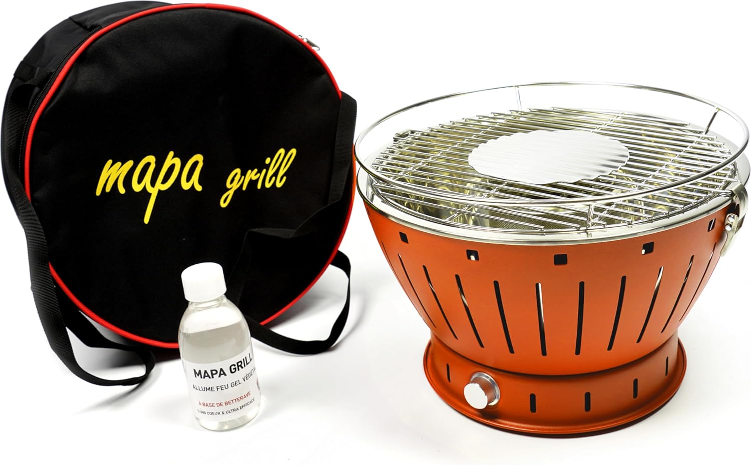 bleujardin - Barbecue portable sans fumée - 35cm diamètre - charbon de bois