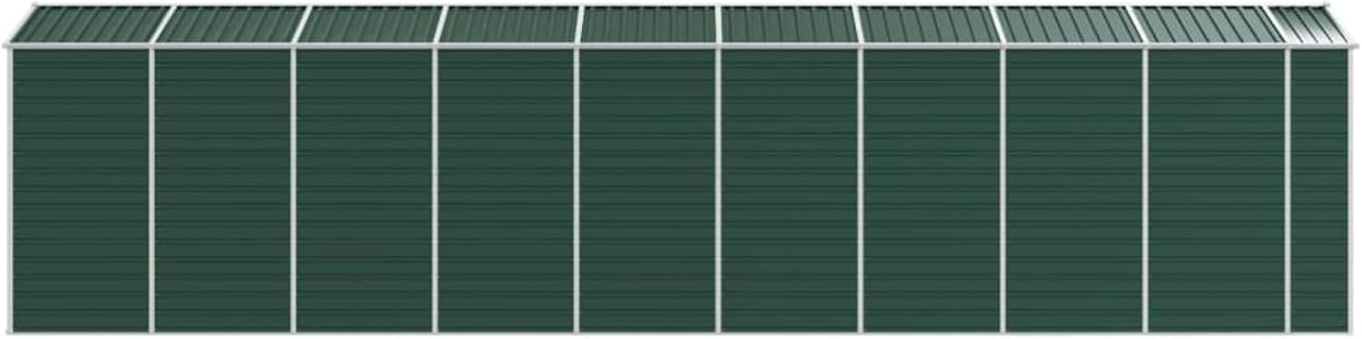 Abri de jardin - vert acier galvanisé 191x810x198 cm - rangement outils