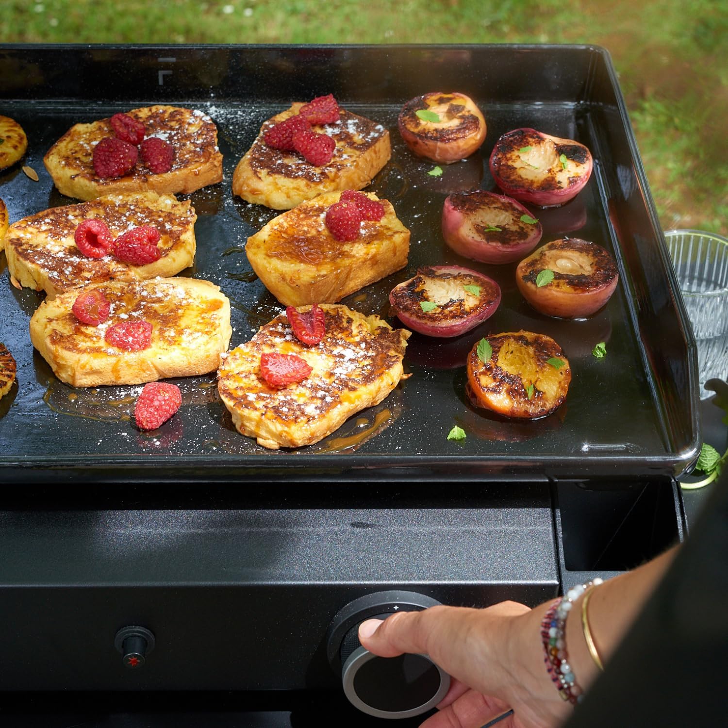 bleujardin – Plancha série 60 cm – fonte émaillée, 2 brûleurs puissants