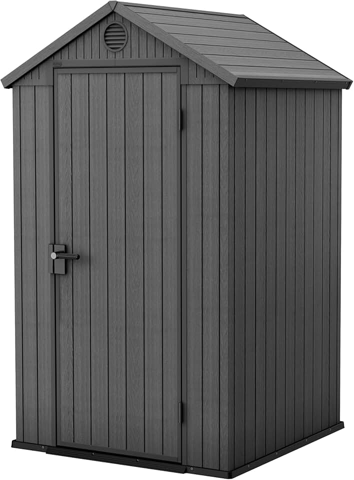 bleujardin Abri de Jardin Résine bleujardin 4X4-125 X 184 X 205 cm - Compact, Durable et Résistant aux Intempéries - Couleur Gris Moderne