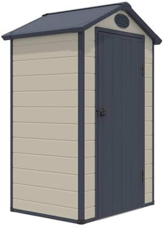 bleujardin - Abri de Jardin résine 1,39m² - Beige
